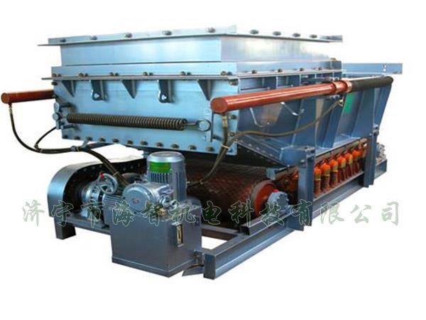 它將帶式（甲帶）給料機的手動檢修閘門改為電動、液動或氣動控制閥門，增大了閘門推力